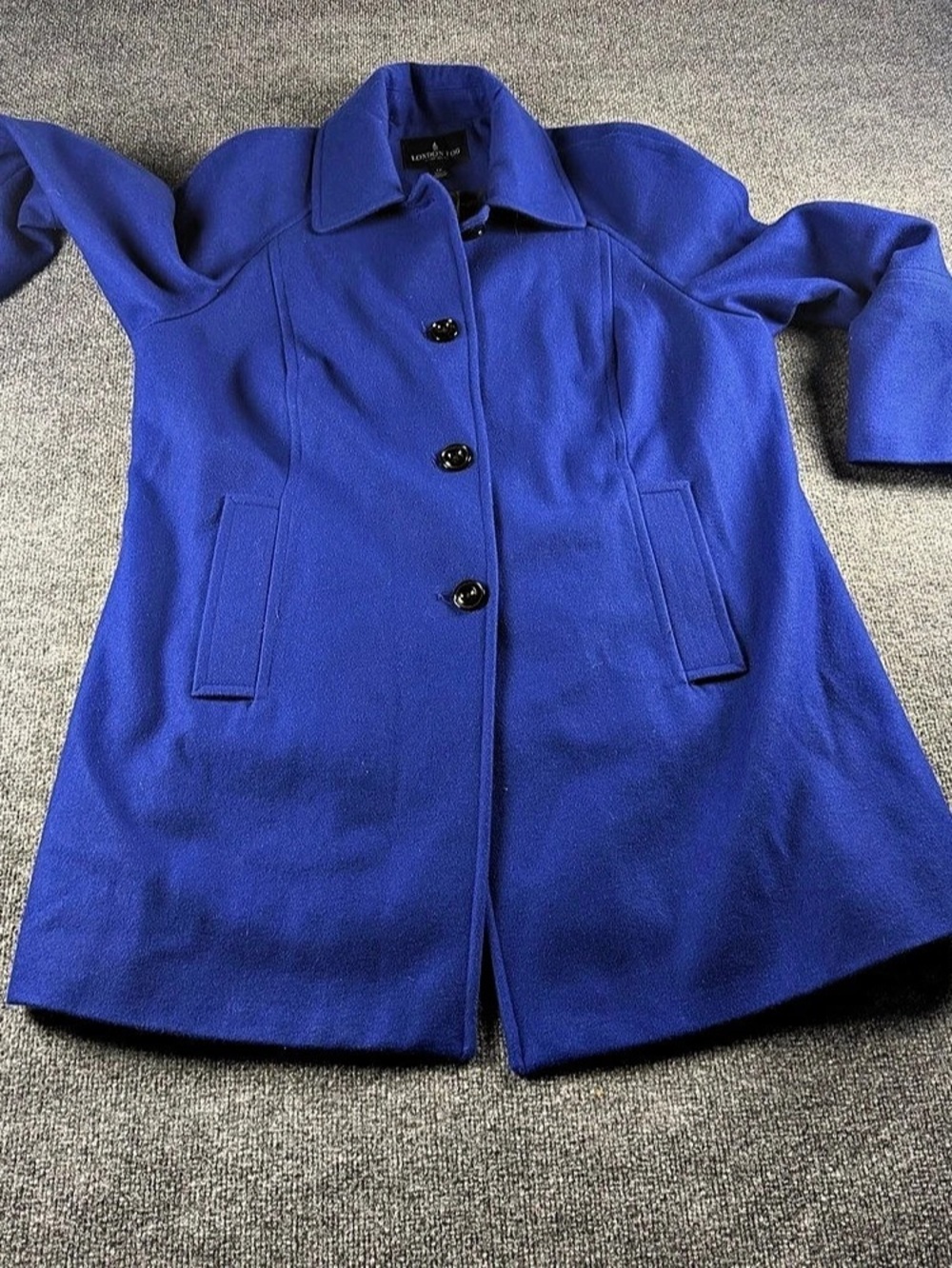 London Fog Cobalt Blue Wool Blend Coat Womens 1X